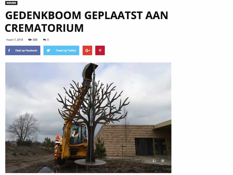 gedenkmonument wordt op crematorium geplaatst